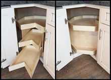 Revolving Corner Base with Pull-Out Shelves